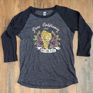 Vans Black Heather Logo Tee with Checker Print